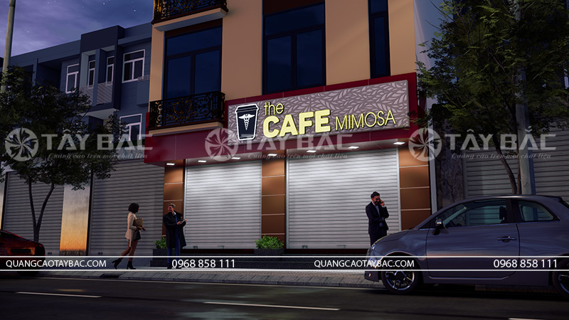 Thiết kế thi công biển coffee Mimosa