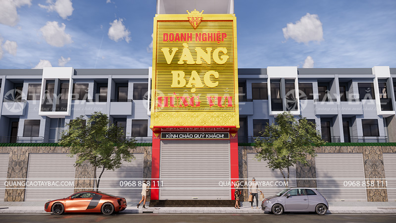 Bảng hiệu tiệm vàng Hùng Vui