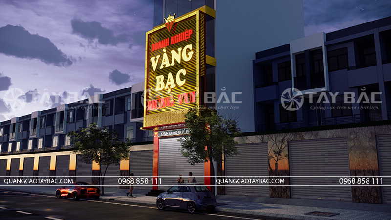 Bảng hiệu tiệm vàng Hùng Vui