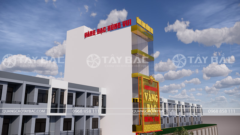 Bảng hiệu tiệm vàng Hùng Vui