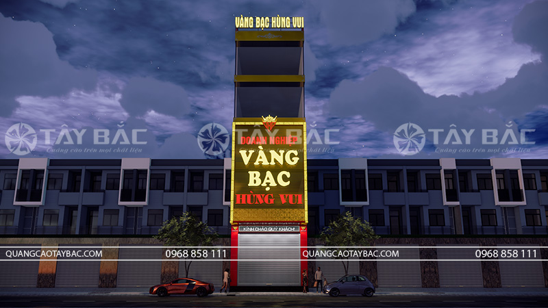 Bảng hiệu tiệm vàng Hùng Vui