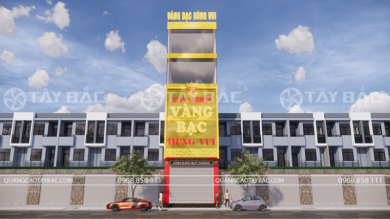 Bảng hiệu tiệm vàng Hùng Vui