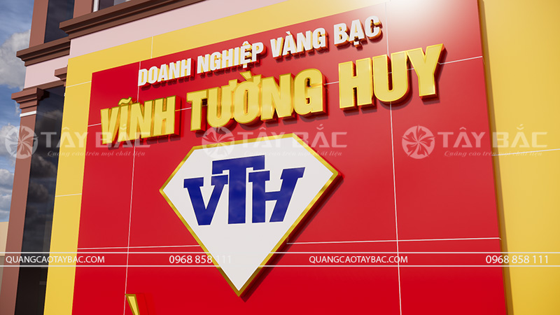 Thiết kế thi công bảng hiệu tiệm vàng Vĩnh Tường Huy