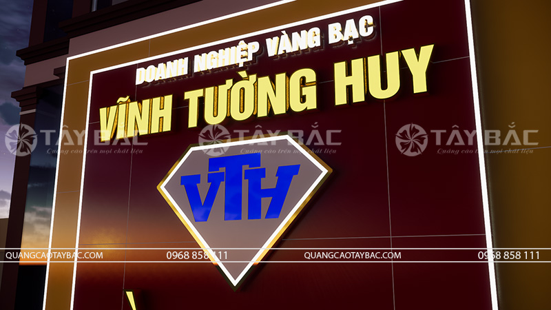 Thiết kế thi công bảng hiệu tiệm vàng Vĩnh Tường Huy