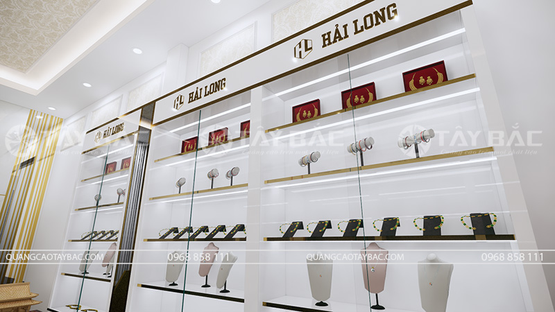 Thiết kế thi công bảng hiệu tiệm vàng Hải Long