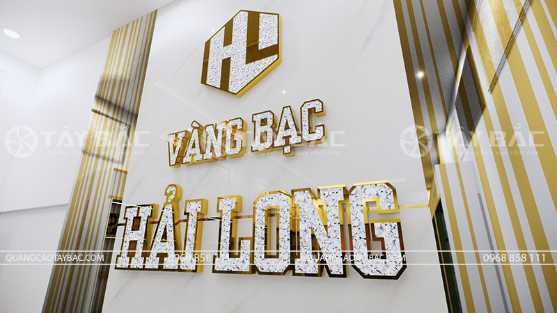 Thiết kế thi công bảng hiệu tiệm vàng Hải Long