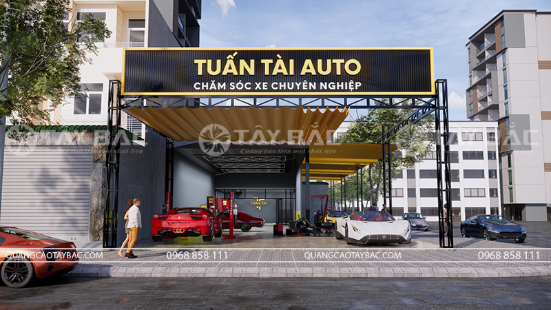 Biển quảng cáo gara auto Tuấn Tài