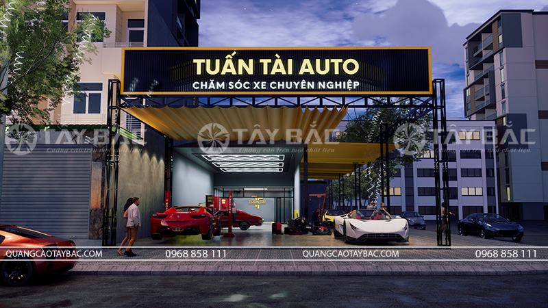 Biển quảng cáo gara auto Tuấn Tài
