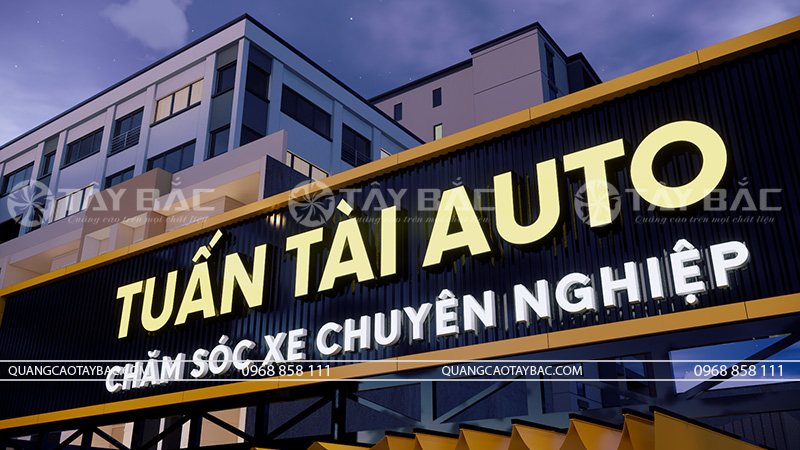 Biển quảng cáo gara auto Tuấn Tài
