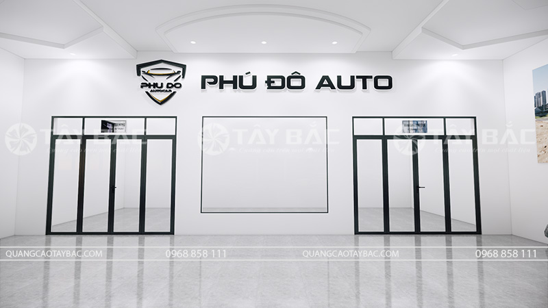 Mẫu bảng hiệu showroom ô tô Phú Đô