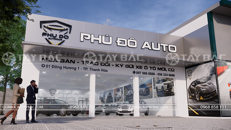 Mẫu bảng hiệu showroom ô tô Phú Đô
