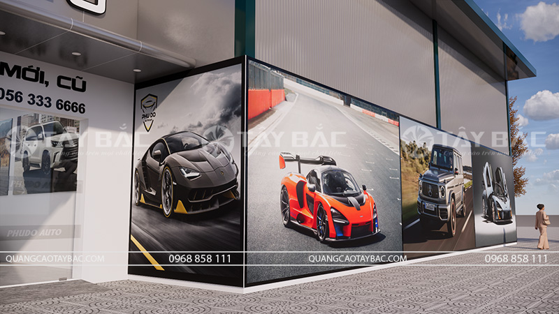 Mẫu bảng hiệu showroom ô tô Phú Đô