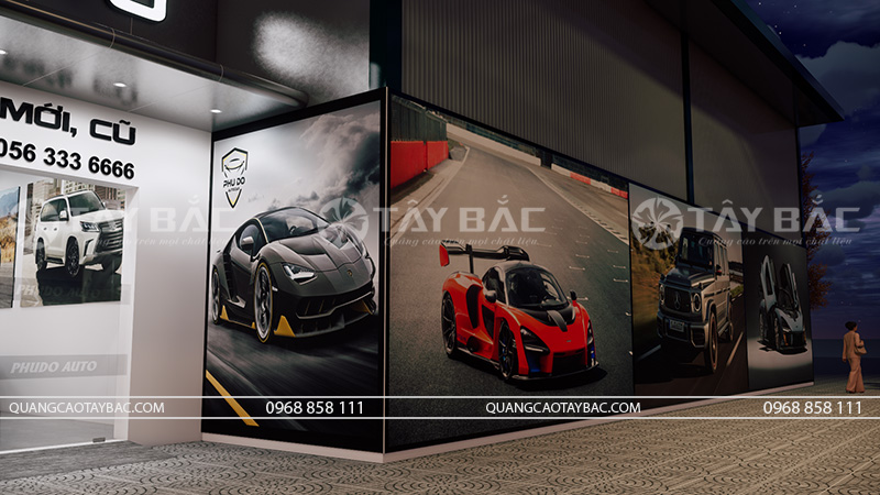 Mẫu bảng hiệu showroom ô tô Phú Đô