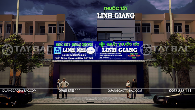 Bảng hiệu nhà thuốc Linh Giang