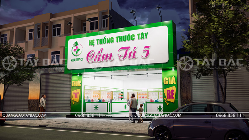 Biển hiệu quảng cáo thuốc tây Cẩm Tú