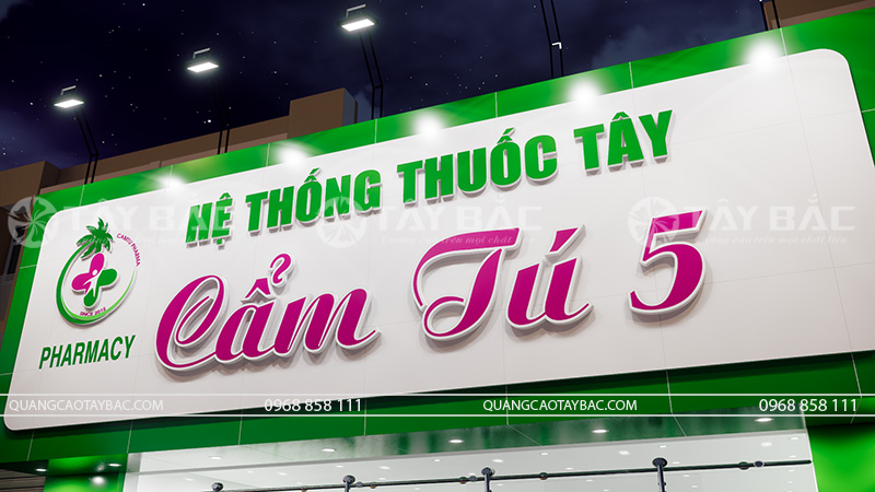 Biển hiệu quảng cáo thuốc tây Cẩm Tú