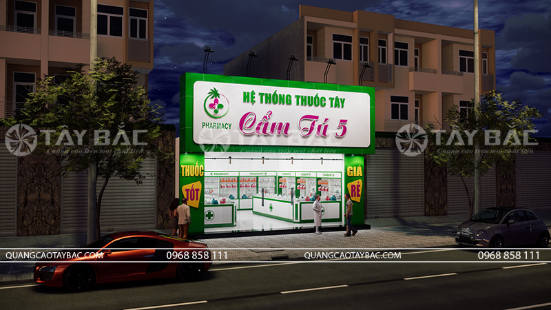 Biển hiệu quảng cáo thuốc tây Cẩm Tú