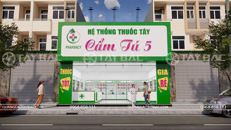 Biển hiệu quảng cáo thuốc tây Cẩm Tú