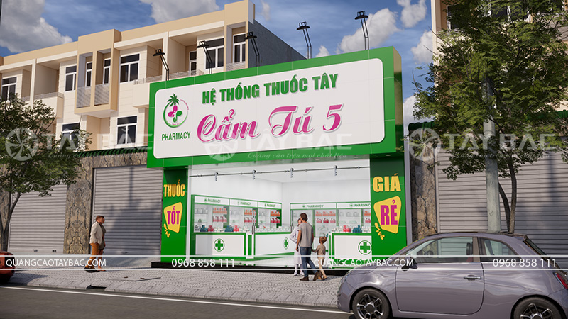 Biển hiệu quảng cáo thuốc tây Cẩm Tú