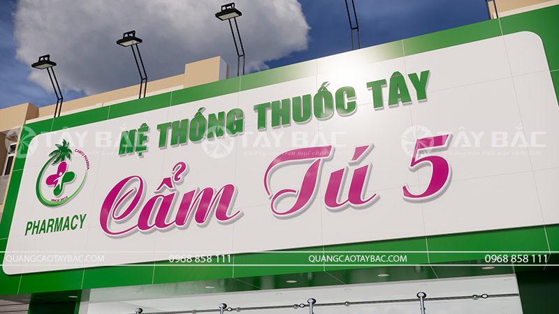 Biển hiệu quảng cáo thuốc tây Cẩm Tú