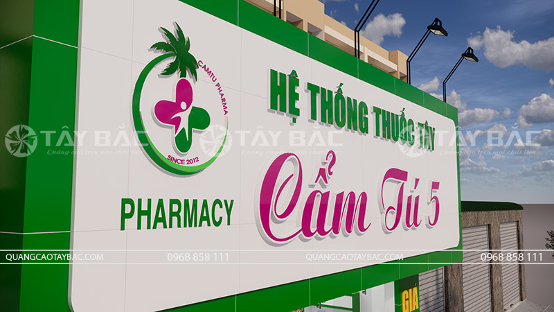 Biển hiệu quảng cáo thuốc tây Cẩm Tú