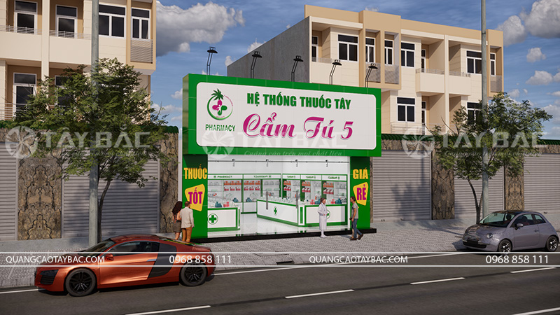 Biển hiệu quảng cáo thuốc tây Cẩm Tú
