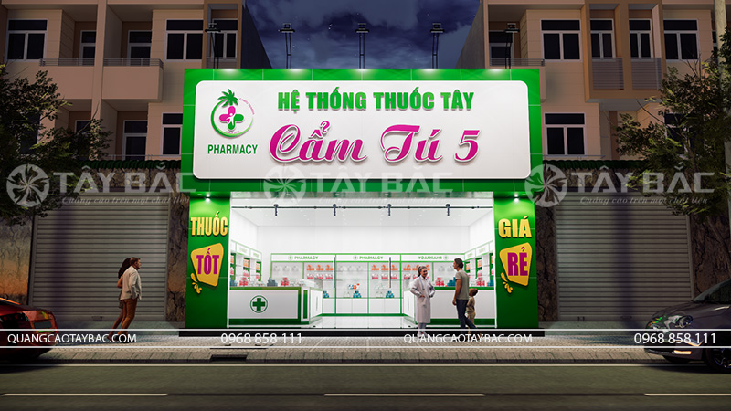Biển hiệu quảng cáo thuốc tây Cẩm Tú