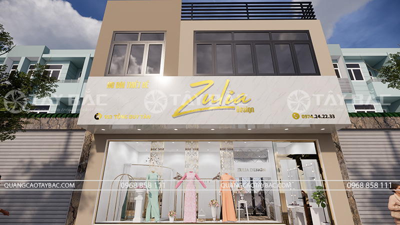 Biển quảng cáo cửa hàng áo dài Zulia