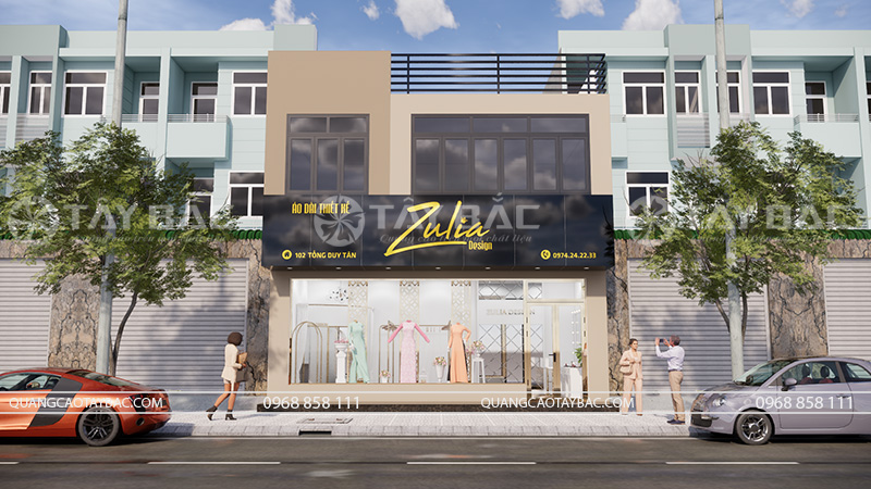 Biển quảng cáo cửa hàng áo dài Zulia