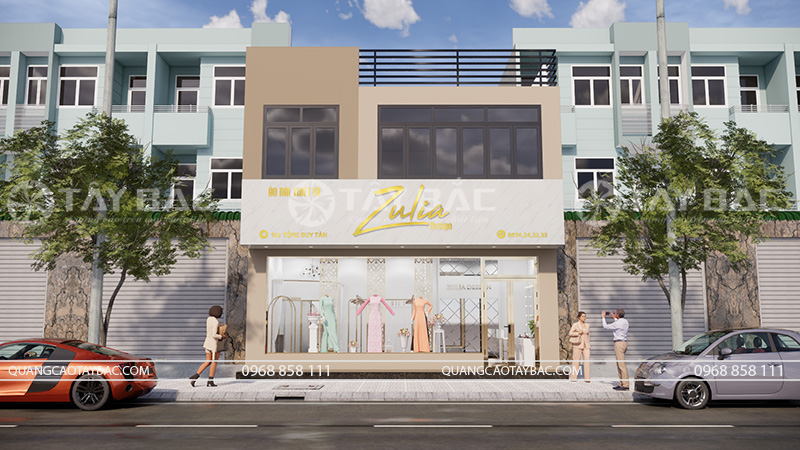 Biển quảng cáo cửa hàng áo dài Zulia
