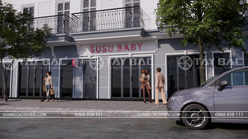 Biển quảng cáo cửa hàng mẹ và bé Susu Baby