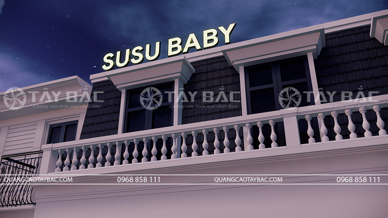 Biển quảng cáo cửa hàng mẹ và bé Susu Baby