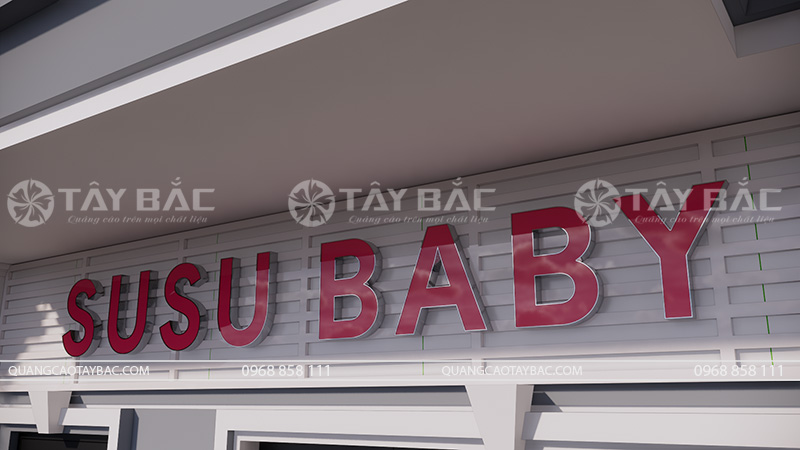 Biển quảng cáo cửa hàng mẹ và bé Susu Baby