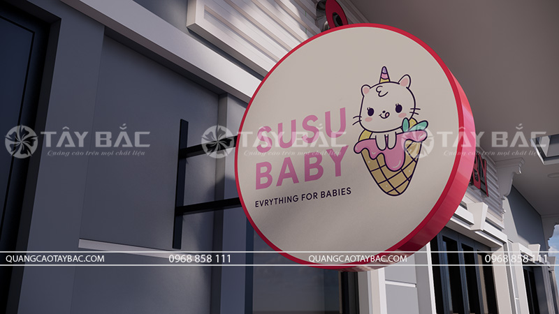 Biển quảng cáo cửa hàng mẹ và bé Susu Baby