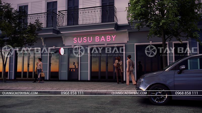 Biển quảng cáo cửa hàng mẹ và bé Susu Baby