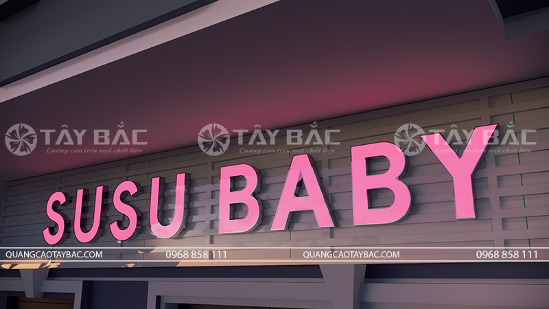 Biển quảng cáo cửa hàng mẹ và bé Susu Baby