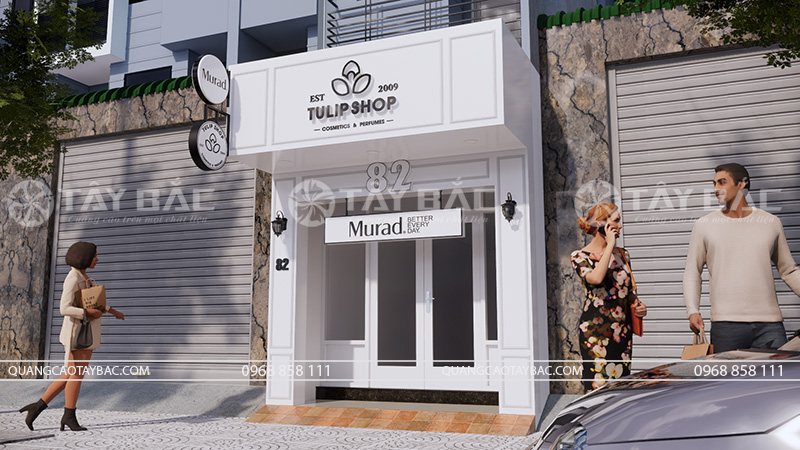 Biển quảng cáo cửa hàng mỹ phẩm Tulipshop