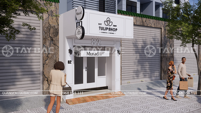 Biển quảng cáo cửa hàng mỹ phẩm Tulipshop