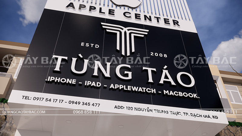 Biển quảng cáo cửa hàng điện thoại phụ kiện Tùng Táo