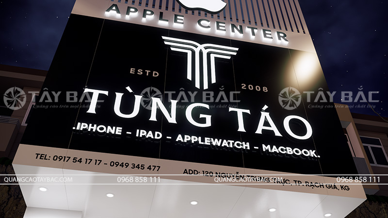 Biển quảng cáo cửa hàng điện thoại phụ kiện Tùng Táo