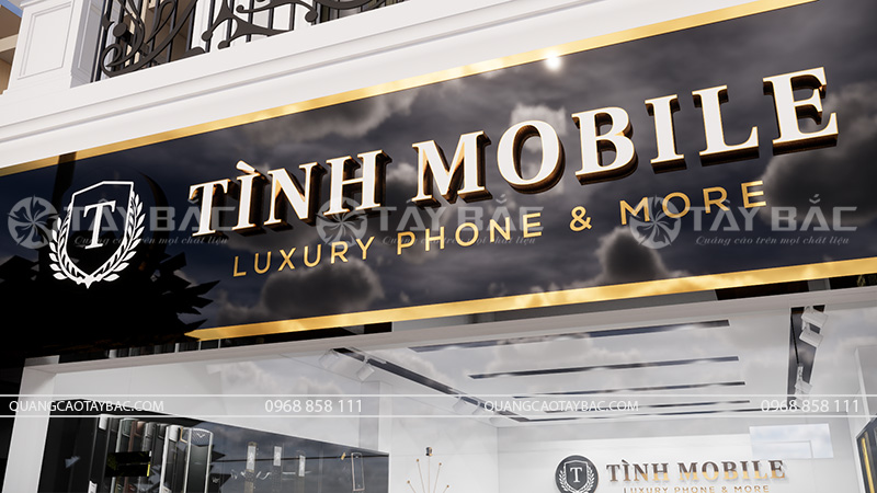 Biển quảng cáo phụ kiện điện thoại Tình Mobile