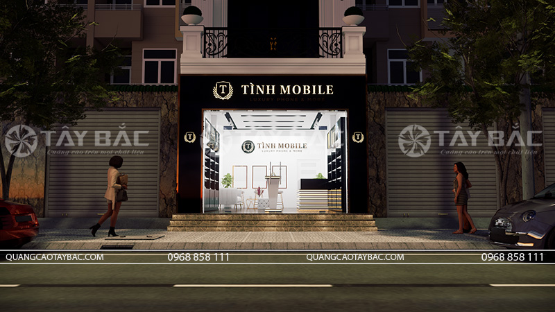 Biển quảng cáo phụ kiện điện thoại Tình Mobile