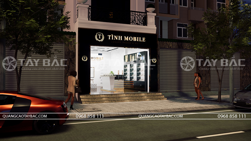 Biển quảng cáo phụ kiện điện thoại Tình Mobile