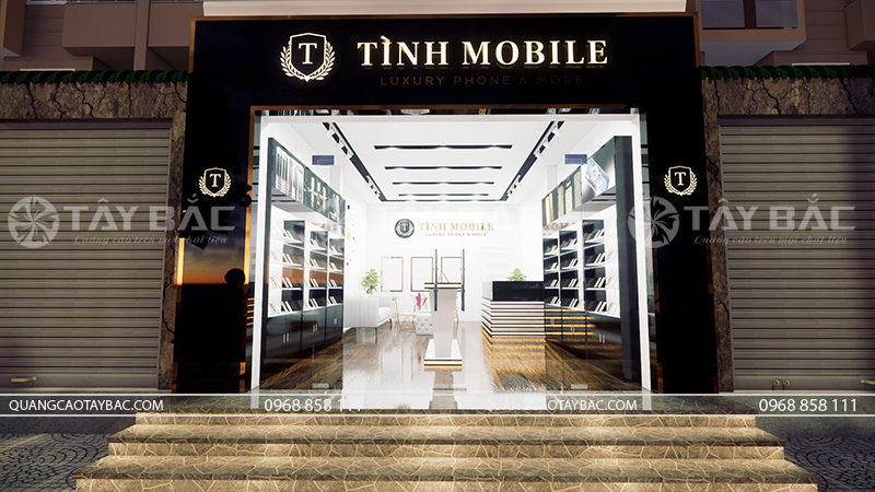 Biển quảng cáo phụ kiện điện thoại Tình Mobile