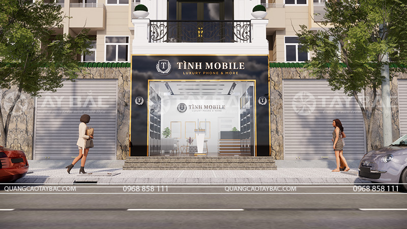 Biển quảng cáo phụ kiện điện thoại Tình Mobile