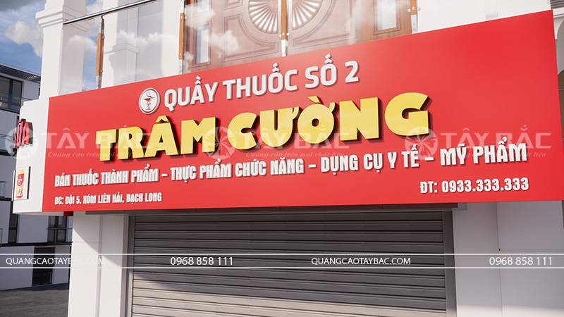 Bảng hiệu nhà thuốc Trâm Cường