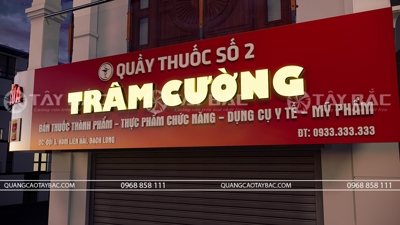 Bảng hiệu nhà thuốc Trâm Cường