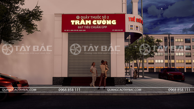 Bảng hiệu nhà thuốc Trâm Cường