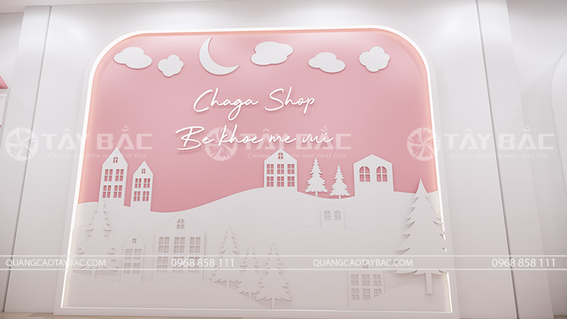 Biển quảng cáo shop quần áo trẻ em Chaga