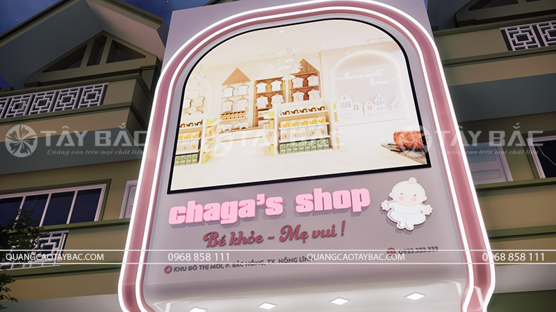 Biển quảng cáo shop quần áo trẻ em Chaga